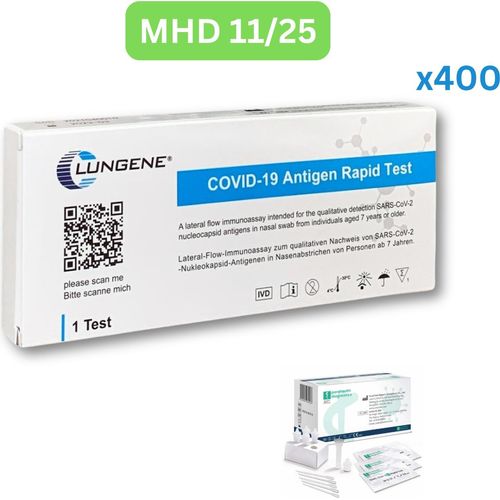 Clungene Covid-19 Antigen Schnell-Selbsttest (Laientest) 400 Stück MHD 11/25| Einzeltest | ID: 2099 | GRATIS parahealth Tests (5 Stück, MHD 12/25)
