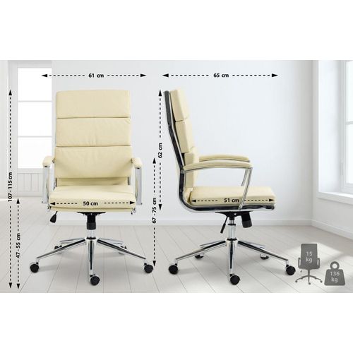 Bürostuhl Cleveland Kunstleder creme