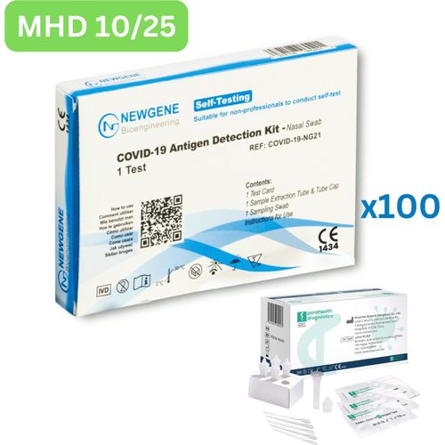 Newgene COVID-19 Antigen Schnell-Selbsttest (Laientest) 100 Stück MHD 05/25 | ID: 2099 | GRATIS parahealth Tests (5 Stück, MHD 12/25)