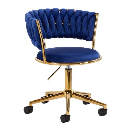 4Rico Drehsessel Qs-Gw01G Samt Dunkelblau