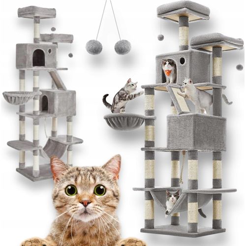 Stabiler Kratzbaum Kratzbaum Groß Katzenbaum für Katzen mit Höhle Sisal Stämme
