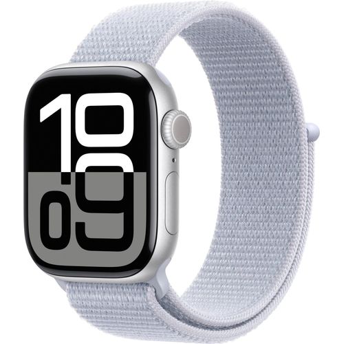 Apple Watch Series 10 42mm GPS Aluminiumgehäuse Silber Sport Loop Blaue Wolke