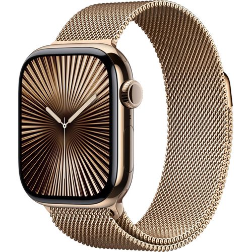 Apple Watch Series 10 42mm GPS+Cellular Titangehäuse Gold Milanaisearmband Gold