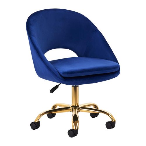 4Rico Drehsessel Qs-Mf18G Samt Dunkelblau