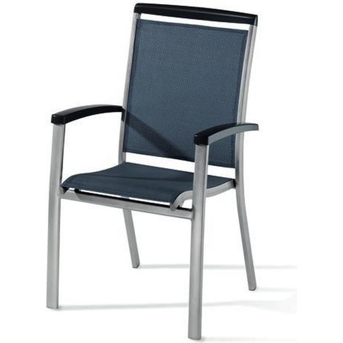 Stapelstuhl >Royal< in Grau, Kunstfasergewebe - 70x96x60cm (BxHxT)