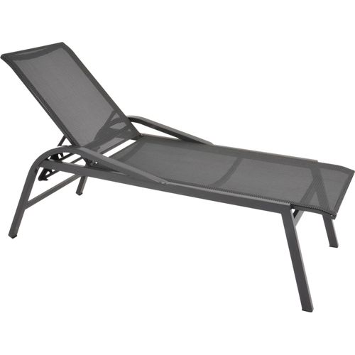Gartenliege ></noscript>Mojito < Komforthöhe 48cm, in schwarz/grau - 66,5x195 (BxT)