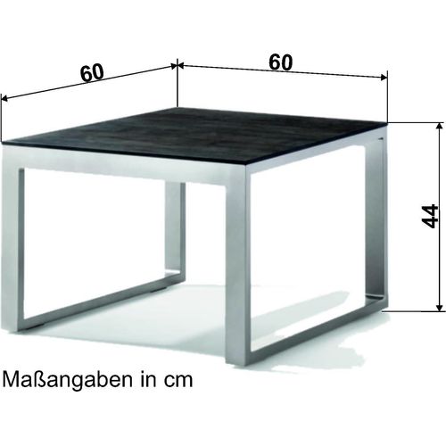 Gartentisch ></noscript>Lounge< in Beton dunkel, eisengrau - 60x44x60 (BxHxT)