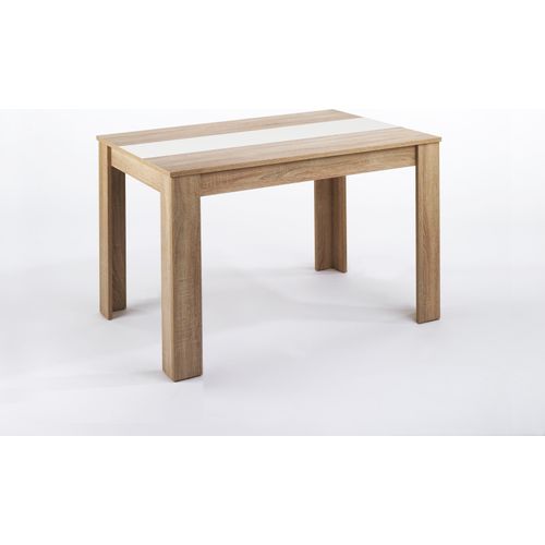 Tisch ></noscript>NORI< in Eiche-Optik, Einlage Schwarz/Weiß 140 x 75 x 80 cm (BxHxT)