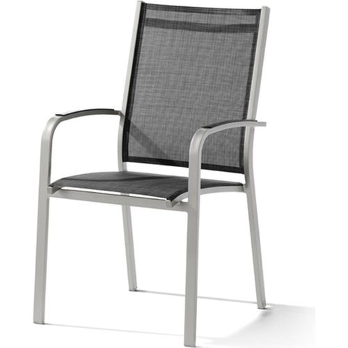 Stapelstuhl >Meran< in Grau, Kunstfasergewebe Textilux® - 57x98x64cm (BxHxT)