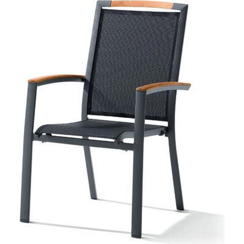 Stapelstuhl >Catena< in Grau, Kunstfasergewebe - 68x98x62cm (BxHxT)