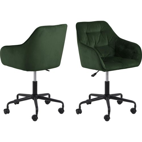 Schreibtischstuhl ></noscript>Brooke< in waldgrün, Polyester, Stahl - 59x88,5x58,5 (BxHxT)