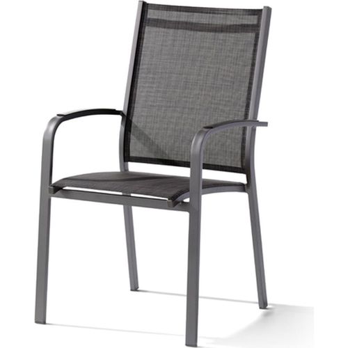 Stapelstuhl >Meran< in Grau, Kunstfasergewebe - 57x98x64cm (BxHxT)