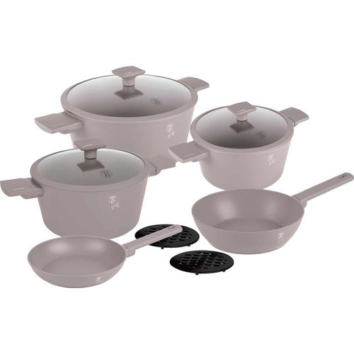 BERLINGERHAUS Geschirrset mit Titanoberfläche 10-tlg. Taupe Kollektion BH-8110