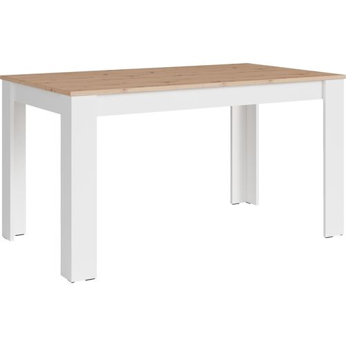 Tisch ></noscript>NORI< in Weiß/Eiche-Optik 120 x 75 x 80 cm (BxHxT)