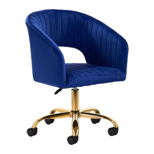 4Rico Drehsessel Qs-Of212G Samt Dunkelblau