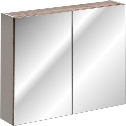 Badezimmer Spiegelschrank 80cm AKAN Taupe inkl. LED