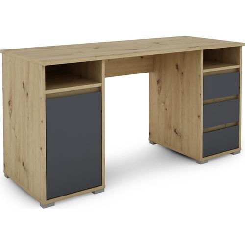 Schreibtisch ></noscript>LOBO< in Eiche-Optik 138 x 75 x 55 cm (BxHxT)