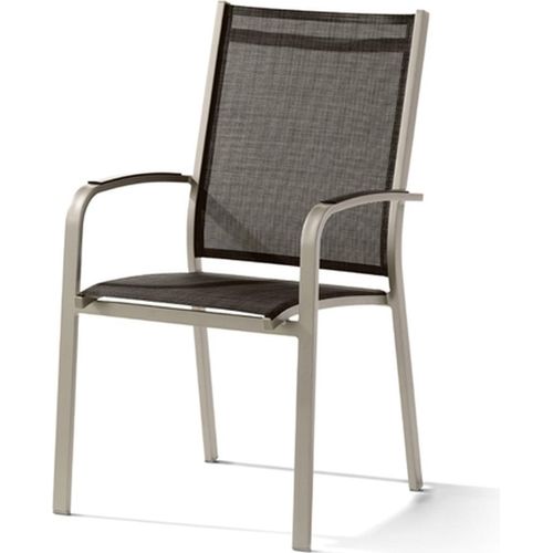 Stapelstuhl >Meran< in Mocca, Kunstfasergewebe Textilux® - 57x98x64cm (BxHxT)