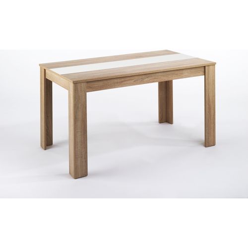 Tisch ></noscript>NORI< in Eiche-Optik, Einlage Schwarz/Weiß 160 x 75 x 90 cm (BxHxT)