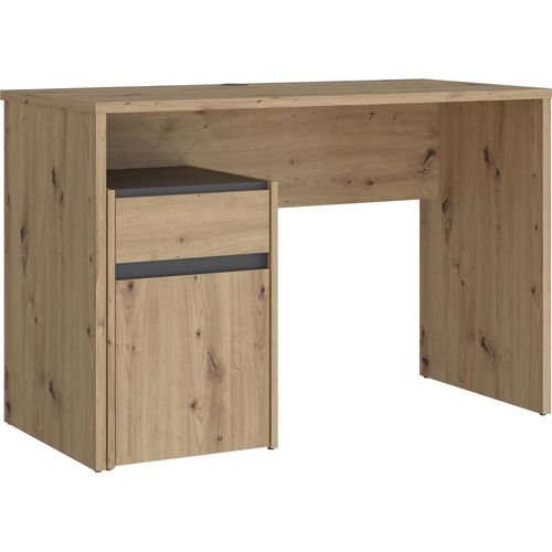 Schreibtisch ></noscript>MODULTRICK< in Artisan Eiche Nachbildung / Grau - 110x72,7x52,7cm B/H/T
