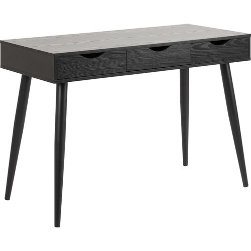 Schreibtisch ></noscript>Neptun< in schwarz, MDF, Stahl - 110x77,1x50cm (BxHxT)