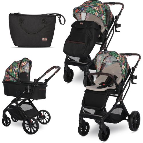Lorelli Kinderwagen Glory 2 in 1, Kombikinderwagen bis 22 kg inkl. Babywanne und Sportsitz, Sportbuggy, Reisebuggy, Baby Buggy, bunt