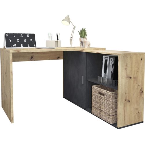 Schreibtisch ></noscript>VALLEY< in Artisan Eiche Nachbildung-Matera - 118x75x124,5cm (BxHxT)