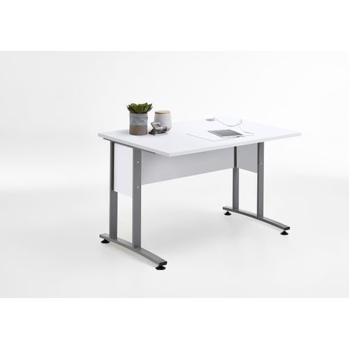 Schreibtisch ></noscript>CALVIA 1< in Brillantweiß - 120x75x80cm (BxHxT)