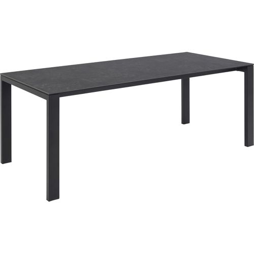 Glastisch ></noscript>Brentford< in schwarz, Glas-Keramik, Stahl - 200x75x90cm (BxHxT)