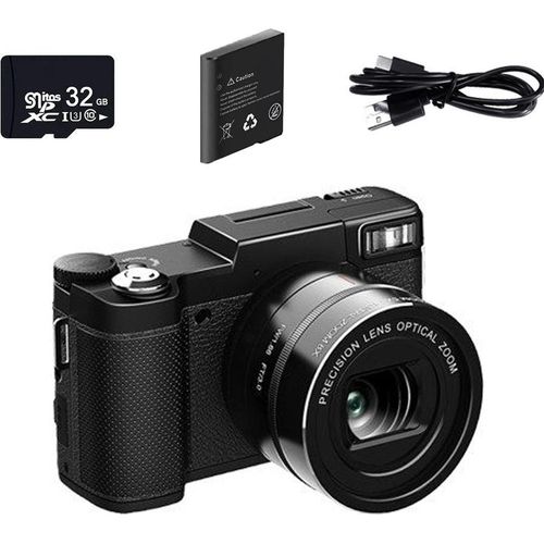 ZELURXX 4K Digitalkamera, 48MP, 3 Zoll Bildschirm, 32GB, Kompaktkamera, 5x Optischen Zoom, 8X Digitalzoom, 12,4 x 7,5 x 6,9 cm, Schwarz