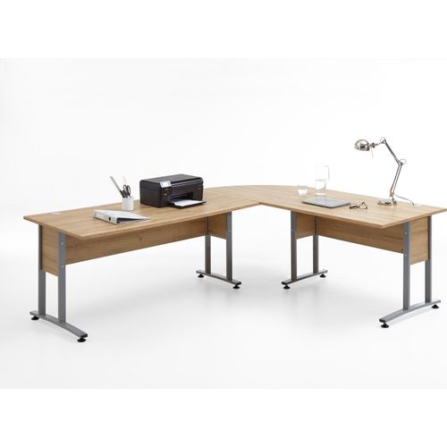 Schreibtisch ></noscript>CALVIA 104< in Alteiche Nachbildung - 240x75x200cm (BxHxT)