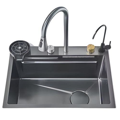 Küchenspüle, Einbauspülbecken, Smartes Wasserfall Spülbecken