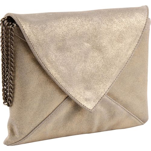 Clairefontaine 2x Handtasche/Clutch Leder KOLLEKTION FEDER 20x14cm Gold 400050C