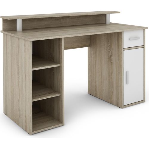 Schreibtisch ></noscript>DIEGO< in Eiche-Optik/Weiß 120 x 88 x 55 cm (BxHxT)