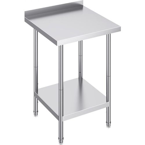 Arbeitstisch Küchentisch Zubereitungstisch Commercial 61x61cm mit Anschlag - Robuster Küchentisch für Gastronomie und Lebensmittelzubereitung