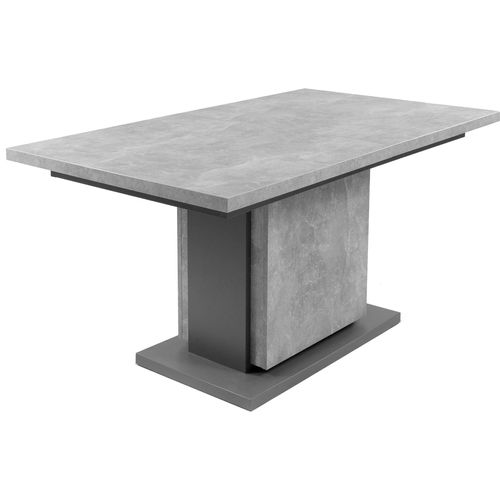 Tisch >BRITTA< mit Auszug in Beton-Optik 140-190 x 75 x 80 cm (BxHxT)
