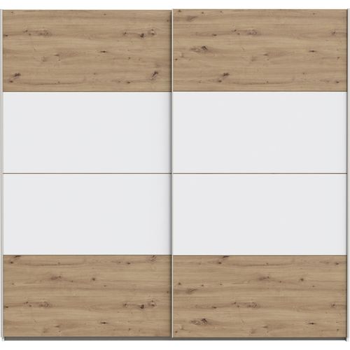 Schiebetürenschrank >SCHACH&MATT 2< in Artisan Eiche/ Weiß - 220,1x210,5x61,2 (BxHxT)