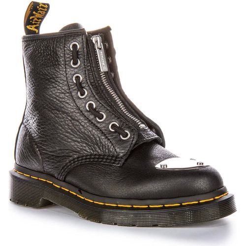 Dr. Martens 1460 Zehenplatte Funktionale Arbeitskleidung Metall Damen Leder Stiefeletten in Schwarz – 4 Großbritannien - 37 EU - 6 US / Schwarz