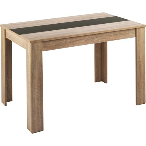 Tisch ></noscript>NORI< in Eiche-Optik, Einlage Schwarz/Weiß 120 x 75 x 80 cm (BxHxT)