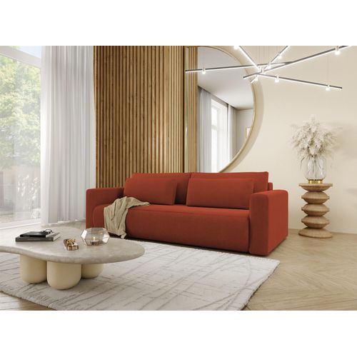 Sofa 3-Sitzer mit Schlaffunktion CHAIRA Stoff Curio Ziegelrot