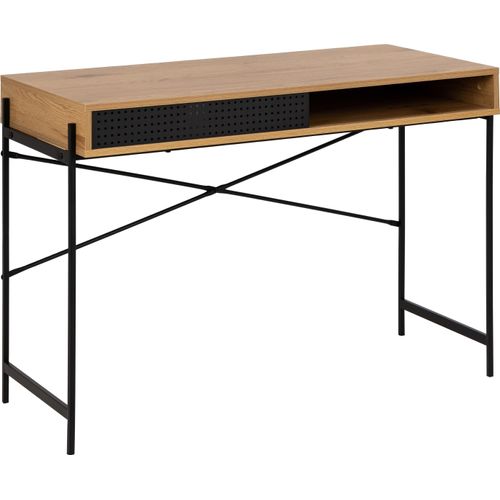 Schreibtisch ></noscript>Angus< in Wildeiche, MDF, Stahl - 110x75x50cm (BxHxT)