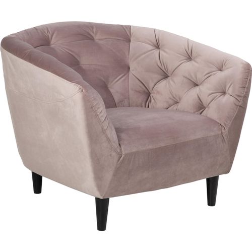 Sessel >Ria< in dusty rose, Polyester, Rubberwood - 97x78x84cm (BxHxT)