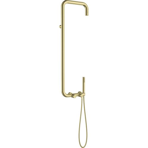 Duschsystem mit Duscharmatur, Gold gebürstst, SILIA-30