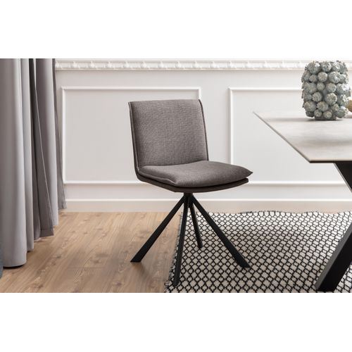 Drehstuhl ></noscript>Flynn< in graubraun, Polyester, Stahl - 47x85x59cm (BxHxT)