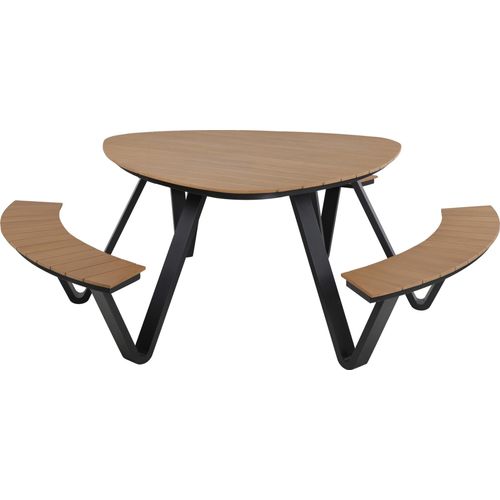 Garten-Essgruppe ></noscript>Arezzo< in teaklook, Polywood - 139,5x140x74x230cm (LxBxHxD)