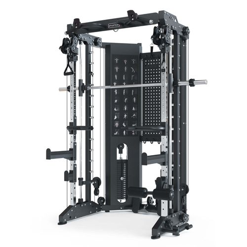 ATLETICA Raven | Multipresse | Kabelzug mit 1:1 oder 1:2 Übersetzung | All-In-One Kraftstation | separater Ruderzug mit 1:1 | 2 x 90 kg Gewichtsblock