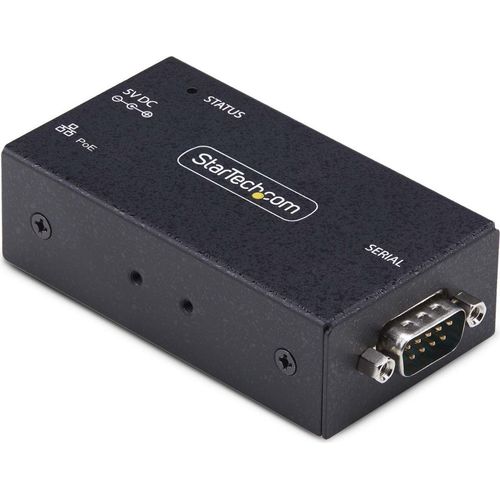 StarTech.com 1-Port Seriell auf POE Ethernet Adapter, Serial TCP IP Server, Wand/DIN Montage, 802.3af PoE RS232 Ethernet Adapter/LAN Konverter, RS232 auf RJ45/RS232 über Ethernet Adapter für RS232-Ferngeräte