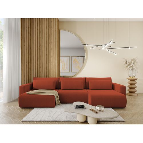 Wohnlandschaft Sofa mit Schlaffunktion CHAIRA Stoff Curio Ziegelrot