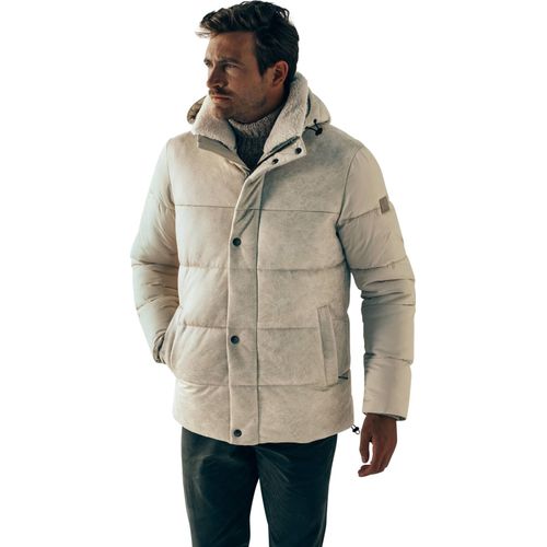 State of Art Winterjacke creme einfarbig Reißverschluss + Knopf weite Passform 100% Polyester