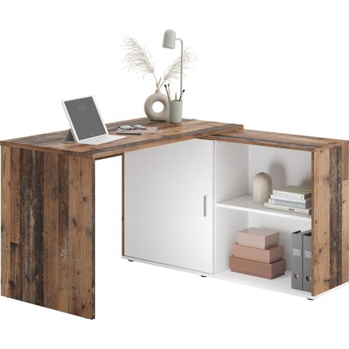 Schreibtisch >VALLEY< in Old Style dunkel-weiß Perl - 118x75x124,5cm (BxHxT)